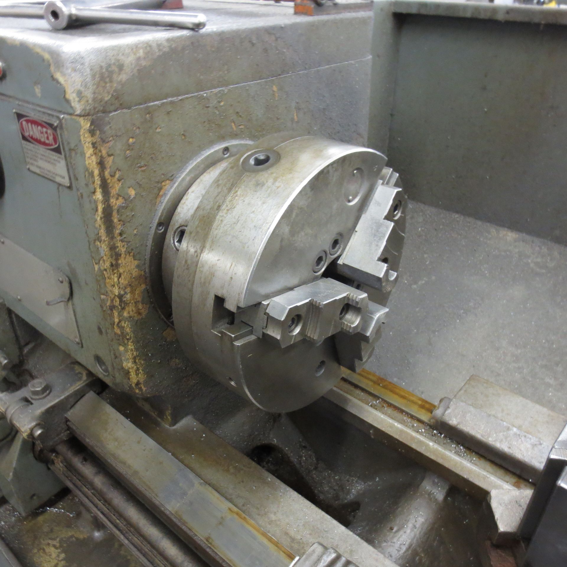 Leblond Lathe, 44" Center to Center, 10" Swing, 3" Hole, Newall XY Read out, 3 Jaw 12" Chuck, S/N - Image 2 of 5