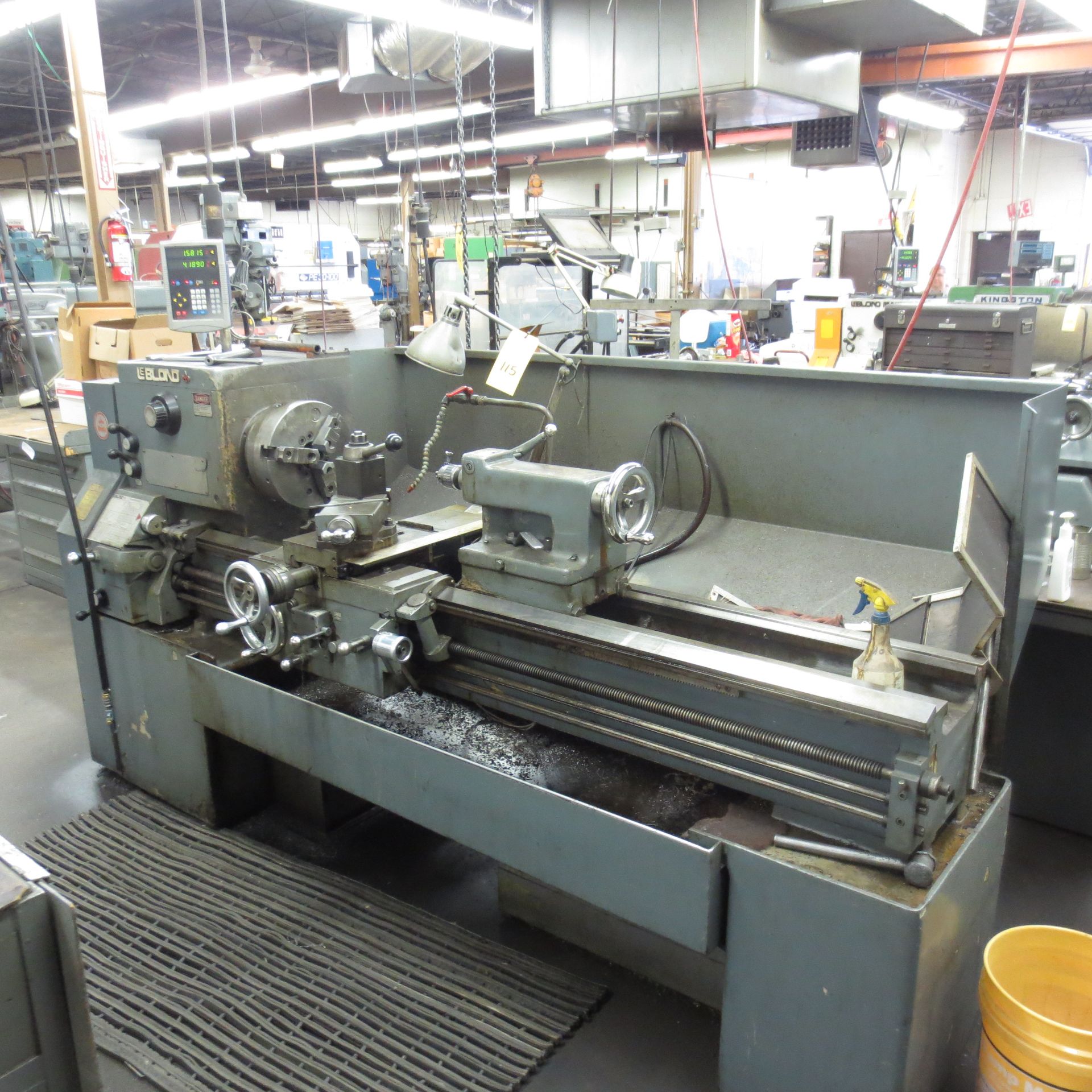 Leblond Lathe, 44" Center to Center, 10" Swing, 3" Hole, Newall XY Read out, 3 Jaw 12" Chuck, S/N