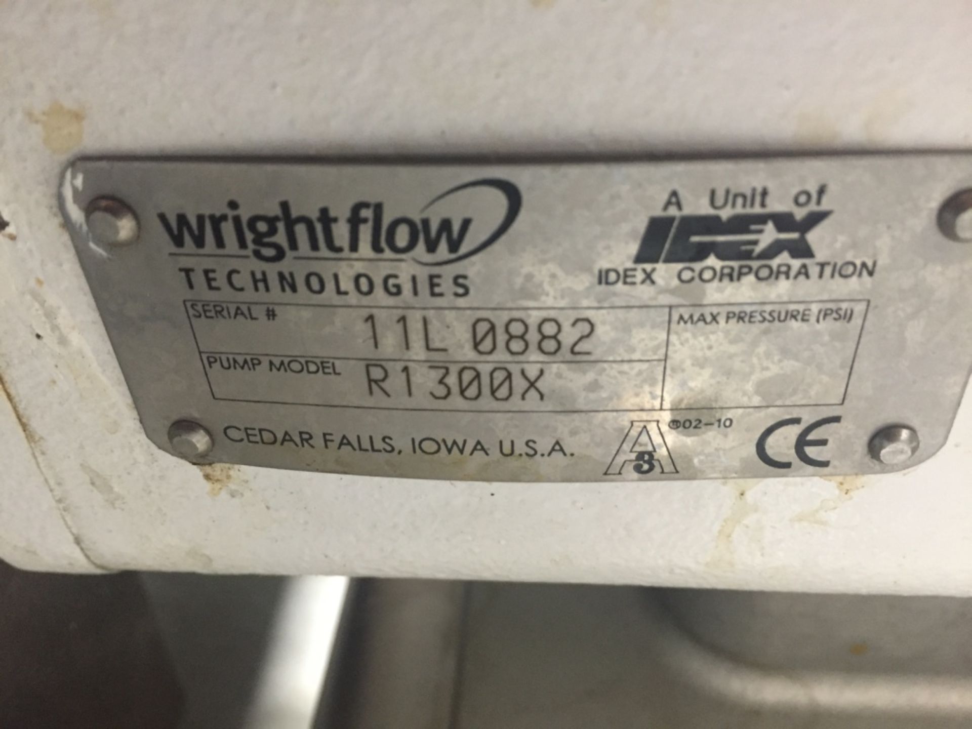Wright Flow Positive Displacement Pump Model R1300X S/N 11L0882 - Bild 4 aus 4