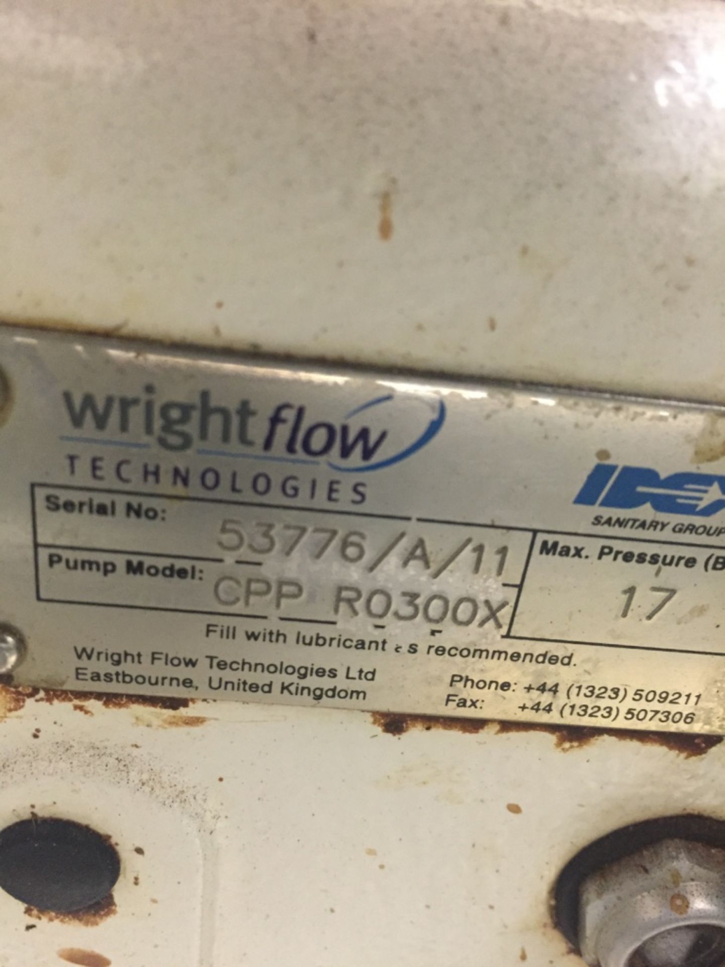 Wright Flow Positive Displacement Pump Model CPP RO300X S/N 53776/A/11 - Bild 3 aus 4