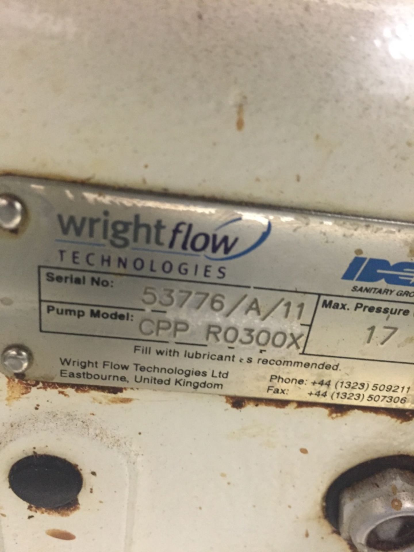 Wright Flow Positive Displacement Pump Model CPP RO300X S/N 53776/A/11 - Bild 4 aus 4