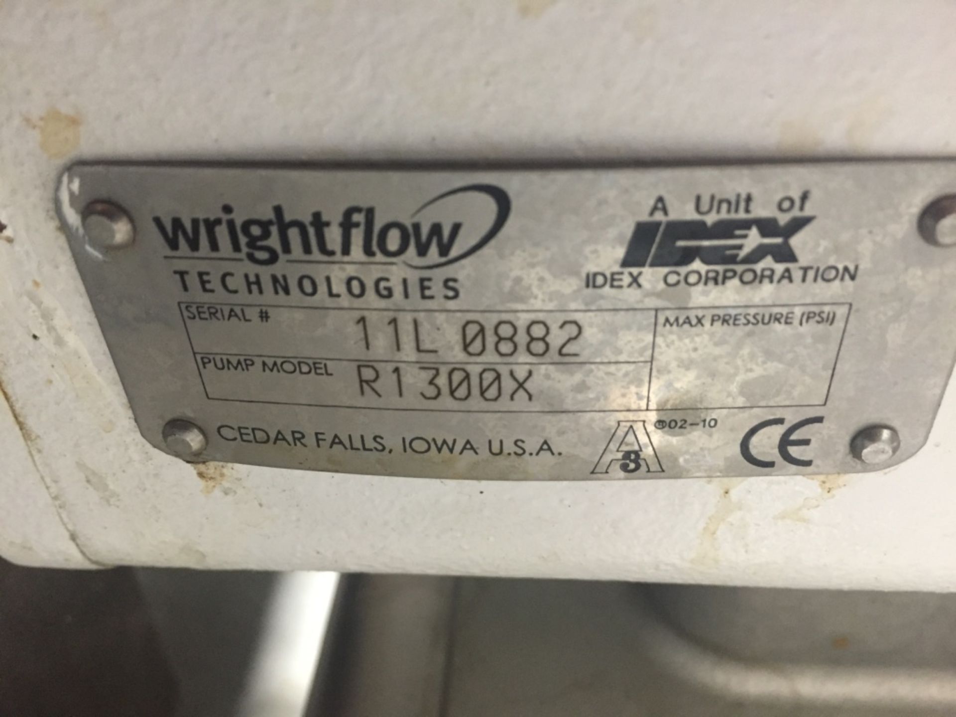 Wright Flow Positive Displacement Pump Model R1300X S/N 11L0882 - Bild 3 aus 4