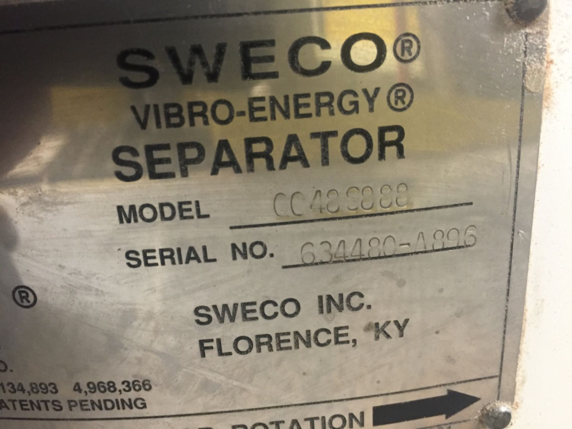 Sweco Sifter Model CC48S888 S/N 634480-A896 - Image 3 of 4