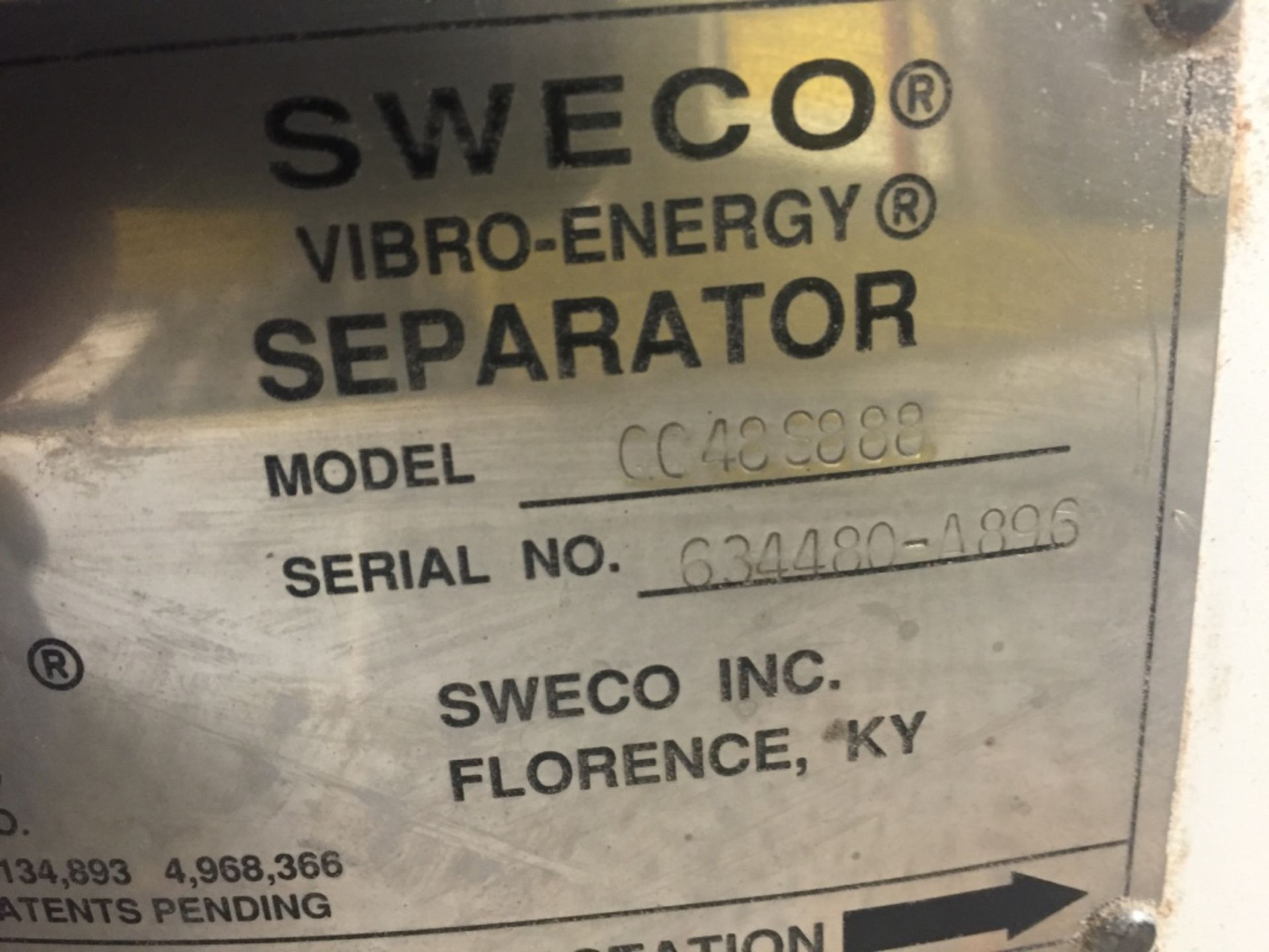 Sweco Sifter Model CC48S888 S/N 634480-A896 - Image 4 of 4