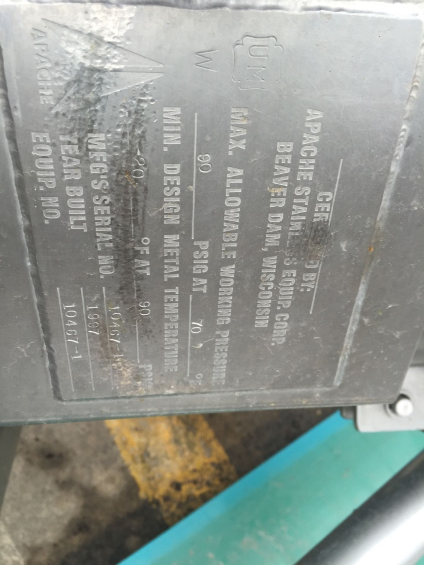 (Located In Columbia MO) Apache Stainless Pressure Hopper S/N 10467-1 - Image 3 of 3