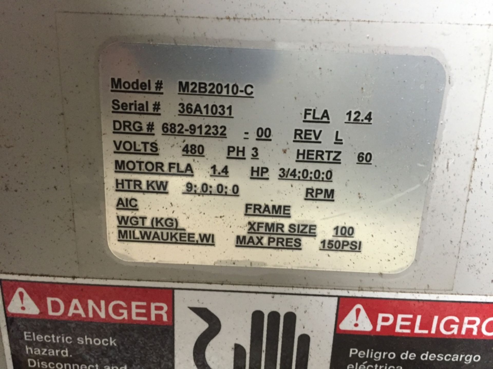 Sterling Sterlco Heater Model M2B2010-C S/N 36A1031 - Image 2 of 2