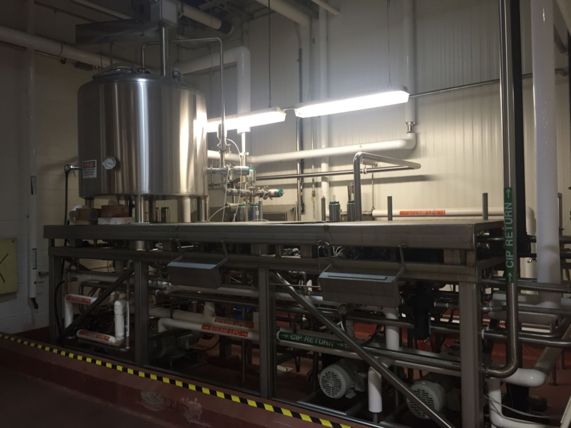 Unused Bulk Chocolate Unloading System includes Tote unloading system with 2 Waukesha 045U2 Pumps,