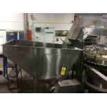 Omega Stainless Steel Bottle elevator with build in blower and clean out plate, on casters