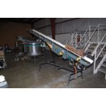 Hytrol Motorized Incline Belt Conveyor, 14 ft. Length, 230 Volt Motor, Steel Base