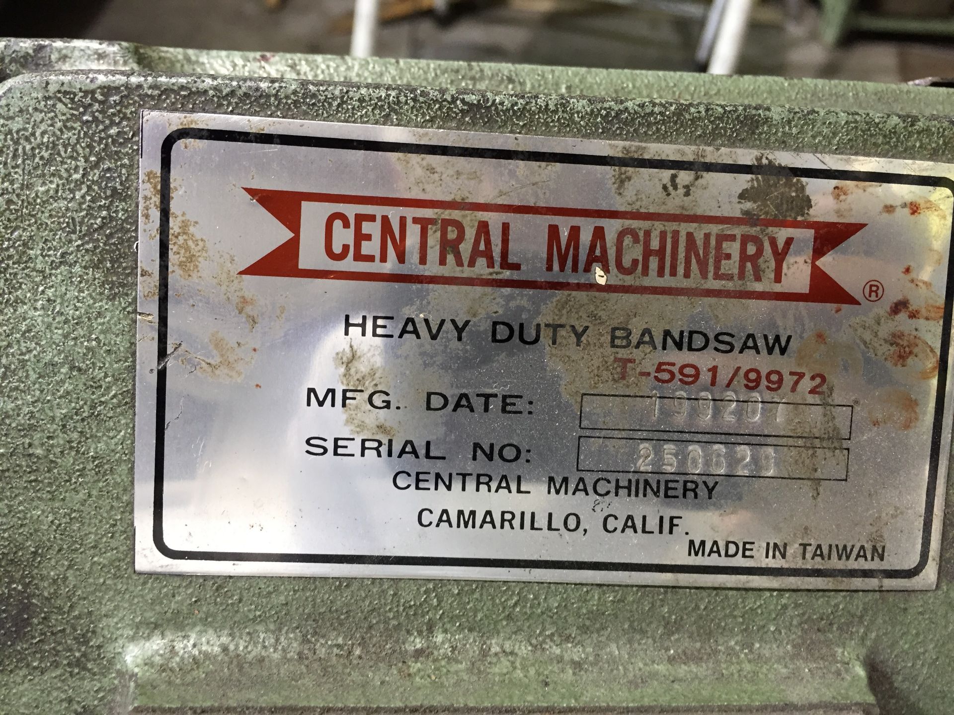 Central Machinery Band Saw Model #T-591/9972, Located in: St. Mary's, PA - Image 2 of 2