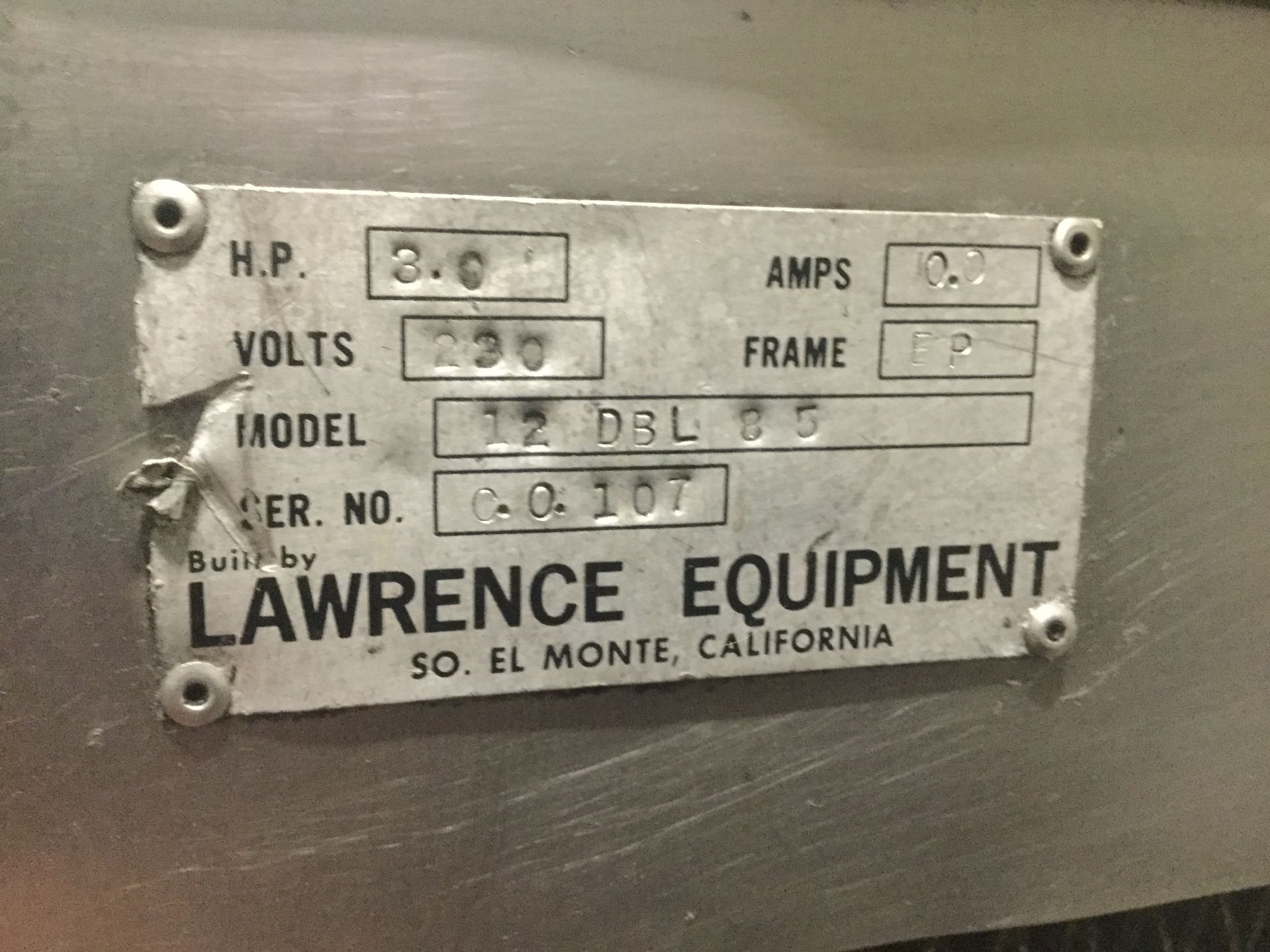 Lawrence Equipment Gas Fired Corn Oven Model #12DBL85, Located in: Boston, MA, Rigging Fee $200 - Image 3 of 6