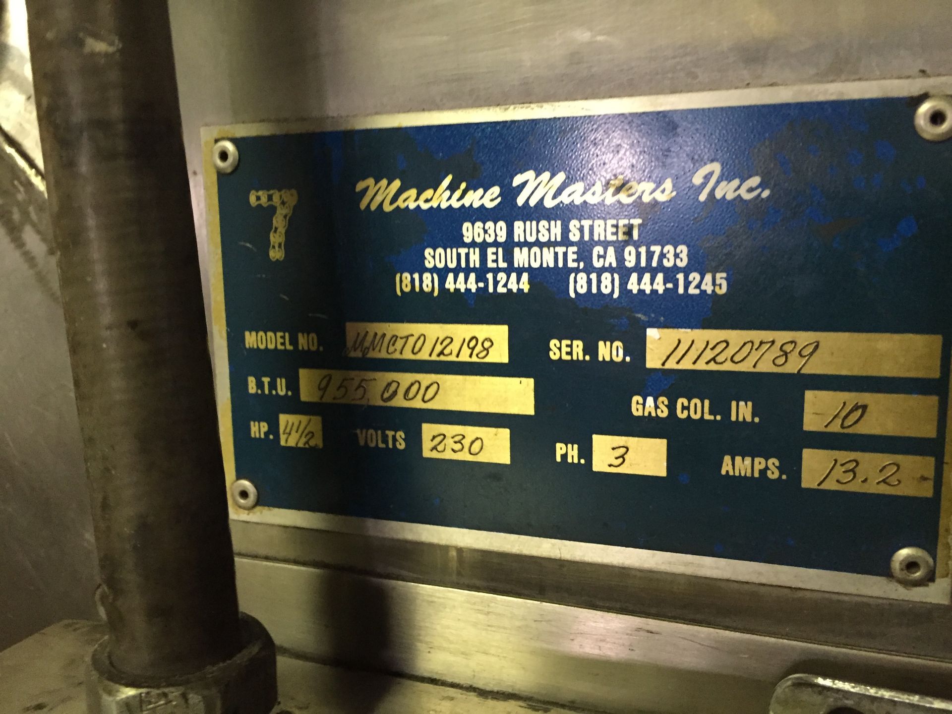 Machine Masters Corn Oven with Press Model #MMCT012198, Located in: St. Mary's, PA - Image 2 of 2