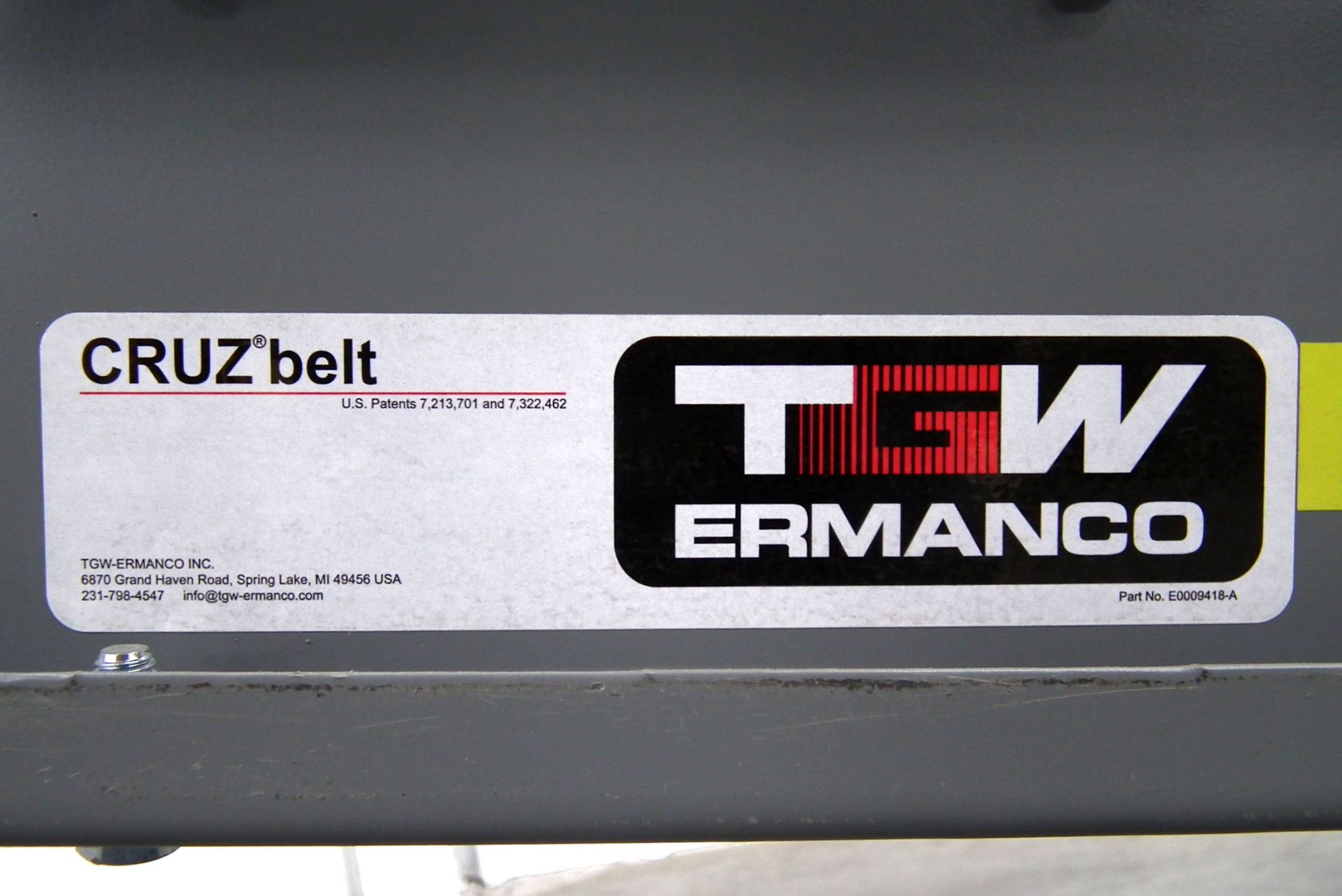 TGW Ermanco CRUZ Belt Incline Conveyor (Rigging Fee - $195) - Image 5 of 8