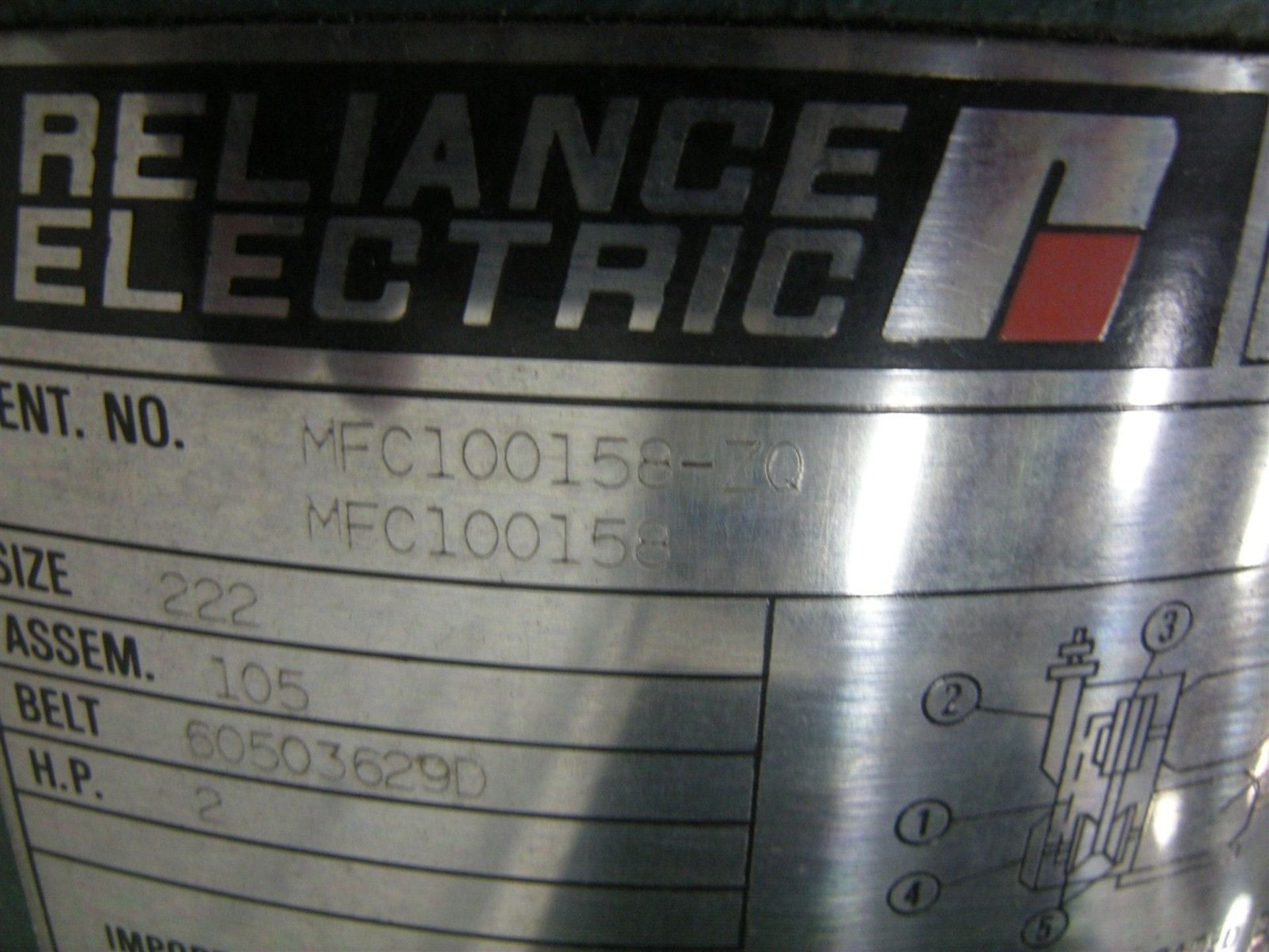 Reeves Vari speed Reducer MFC100158 2HP, Size 222 Gear Ratio 20.9 (Rigging Fee - $95) - Image 3 of 8