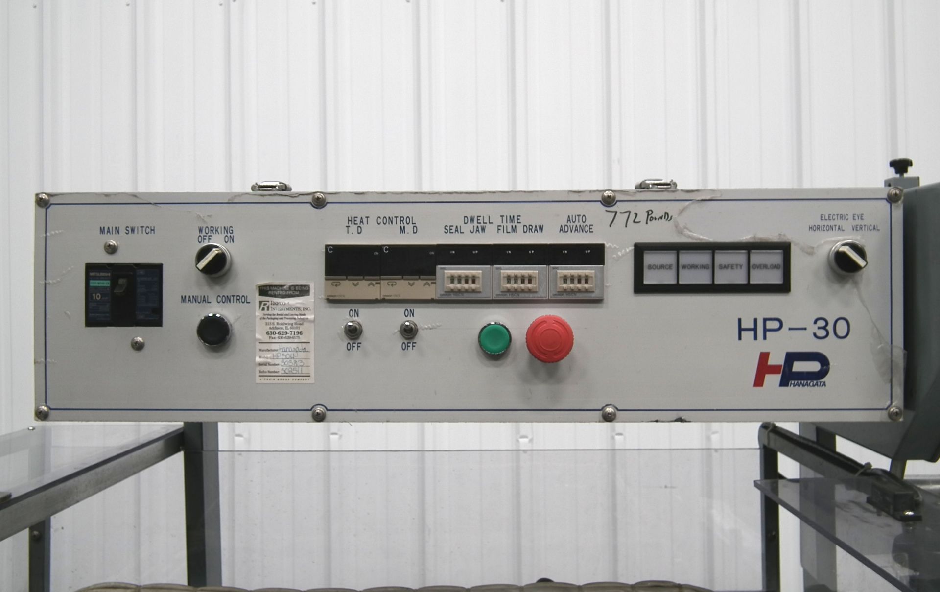 Hanagata HP-30-H Automatic L-Bar Shrink Sealer (Rigging Fee - $170) - Image 8 of 14