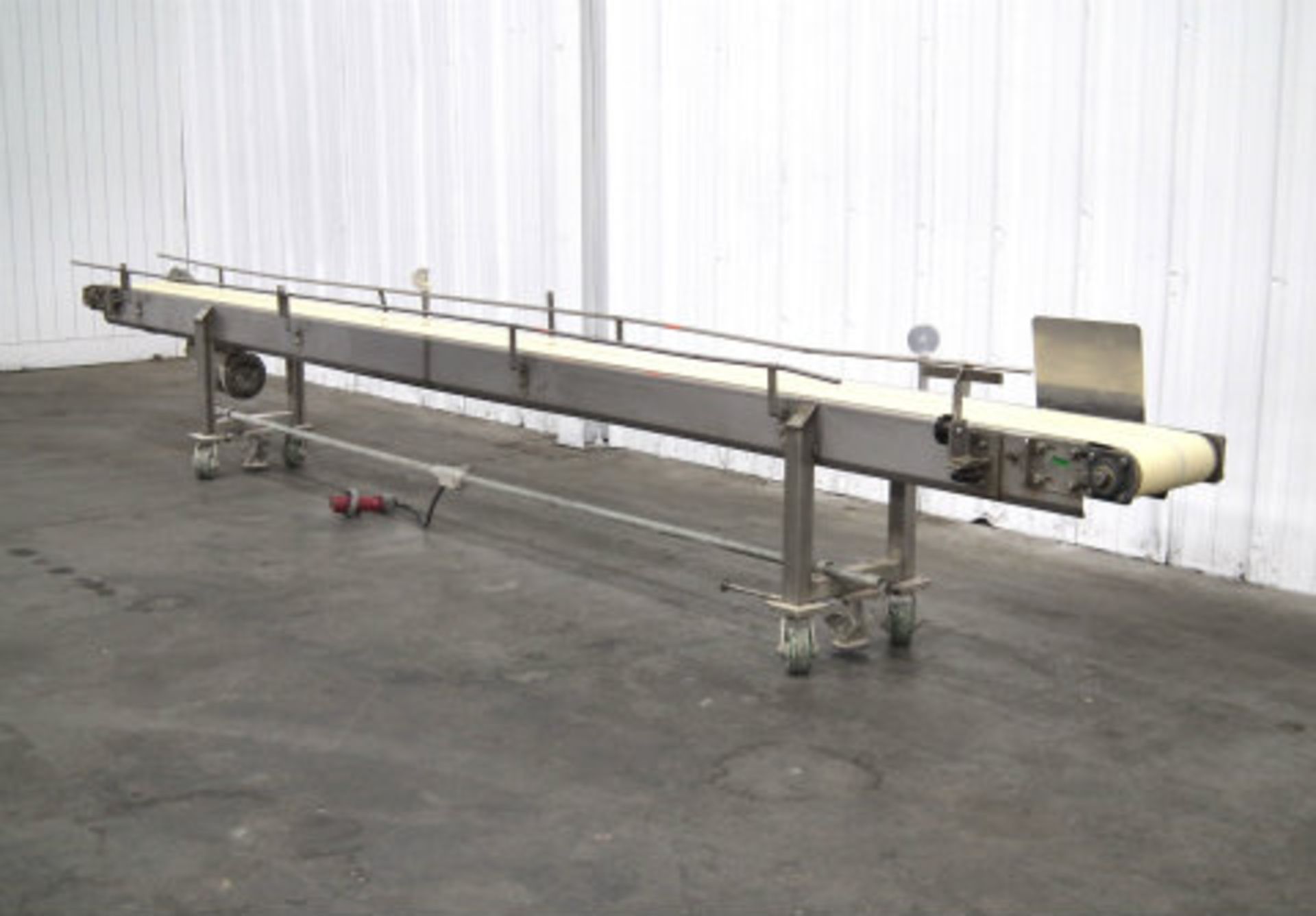 15 Ft Lg x 10 In W Smooth Belt Conveyor on Casters (Rigging Fee - $260)