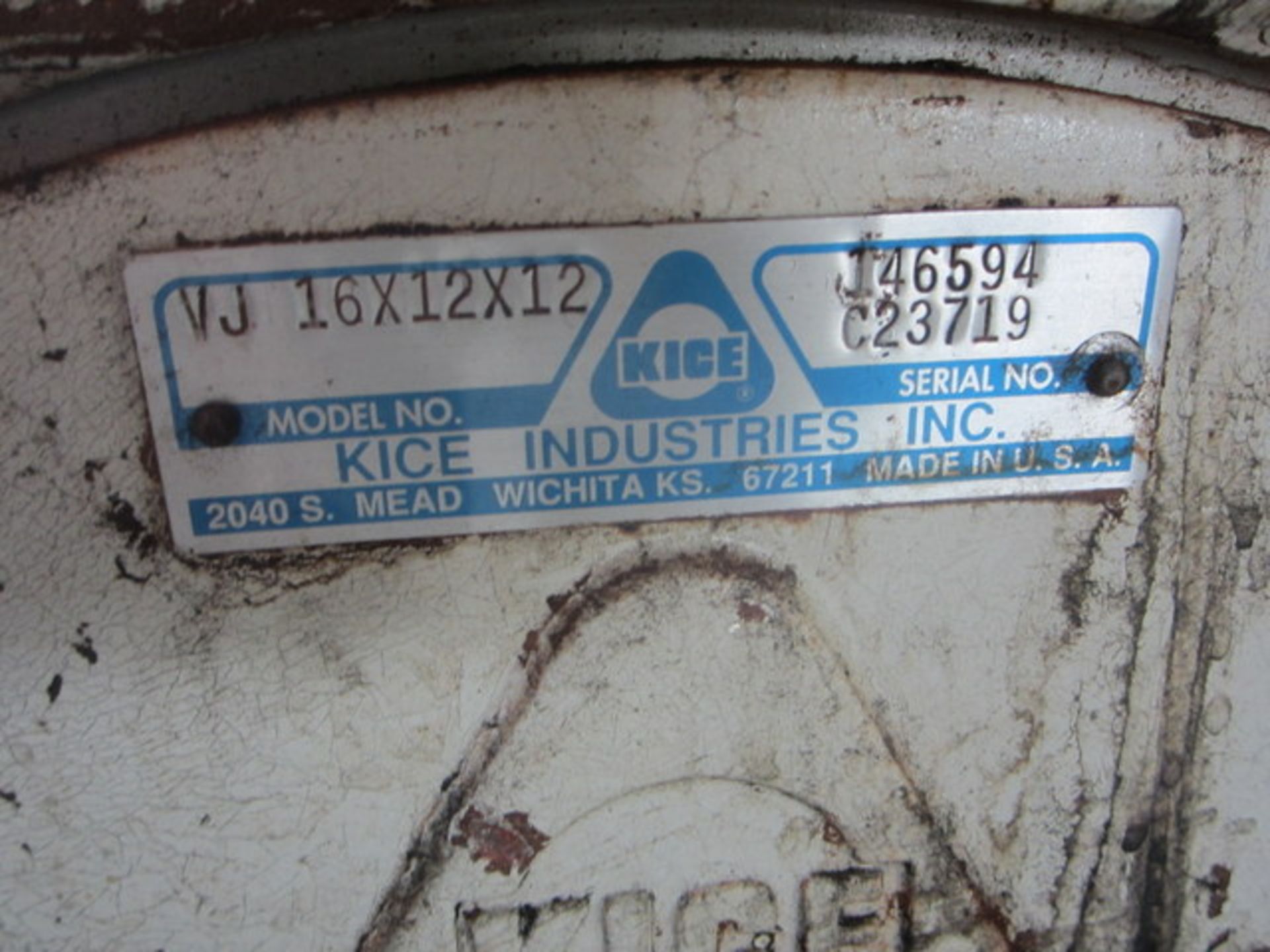 (Located in Lebanon, NJ) (2) Kice Vacuum Pump, Model #VJ-16x12x12, Serial #C23719 - Image 2 of 2