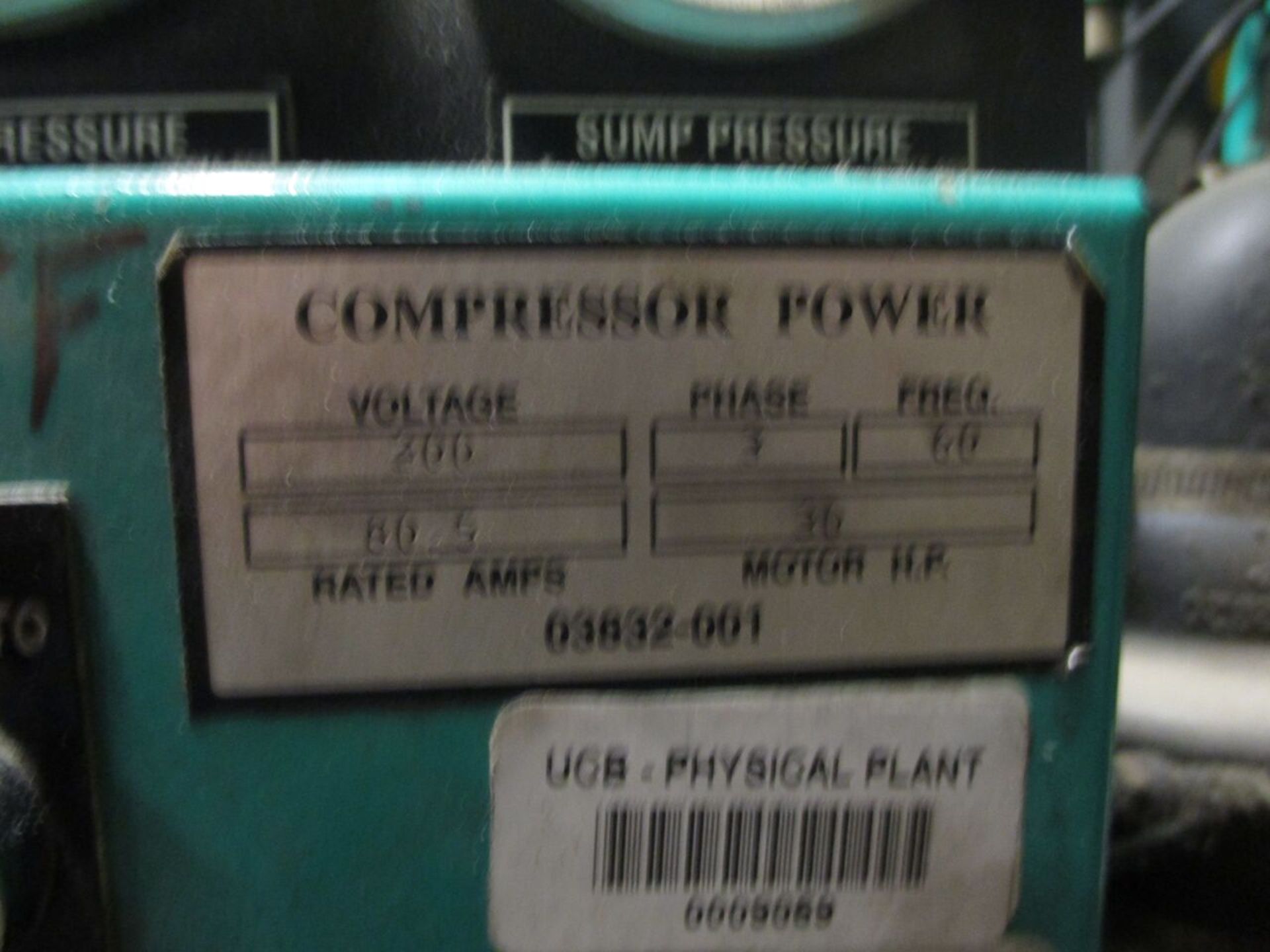 Sullivan Palatek Air Compressor, 200V, 3PH, 30HP, RIGGING FEE $250 - Image 2 of 2