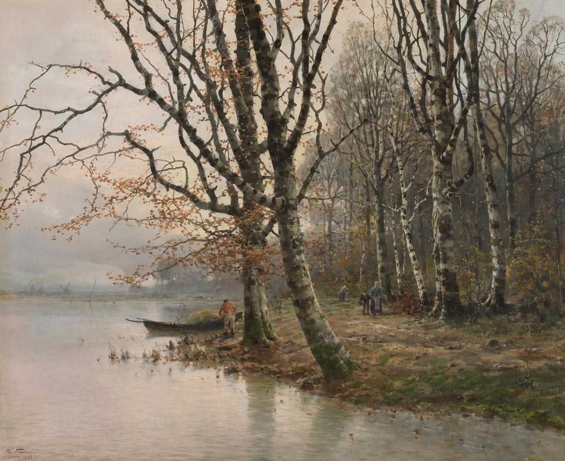 Fehdmer, Richard Henri (Königsberg 18601945 Berlin) Landschaft bei Anvers. 1889. Öl auf Leinwand.
