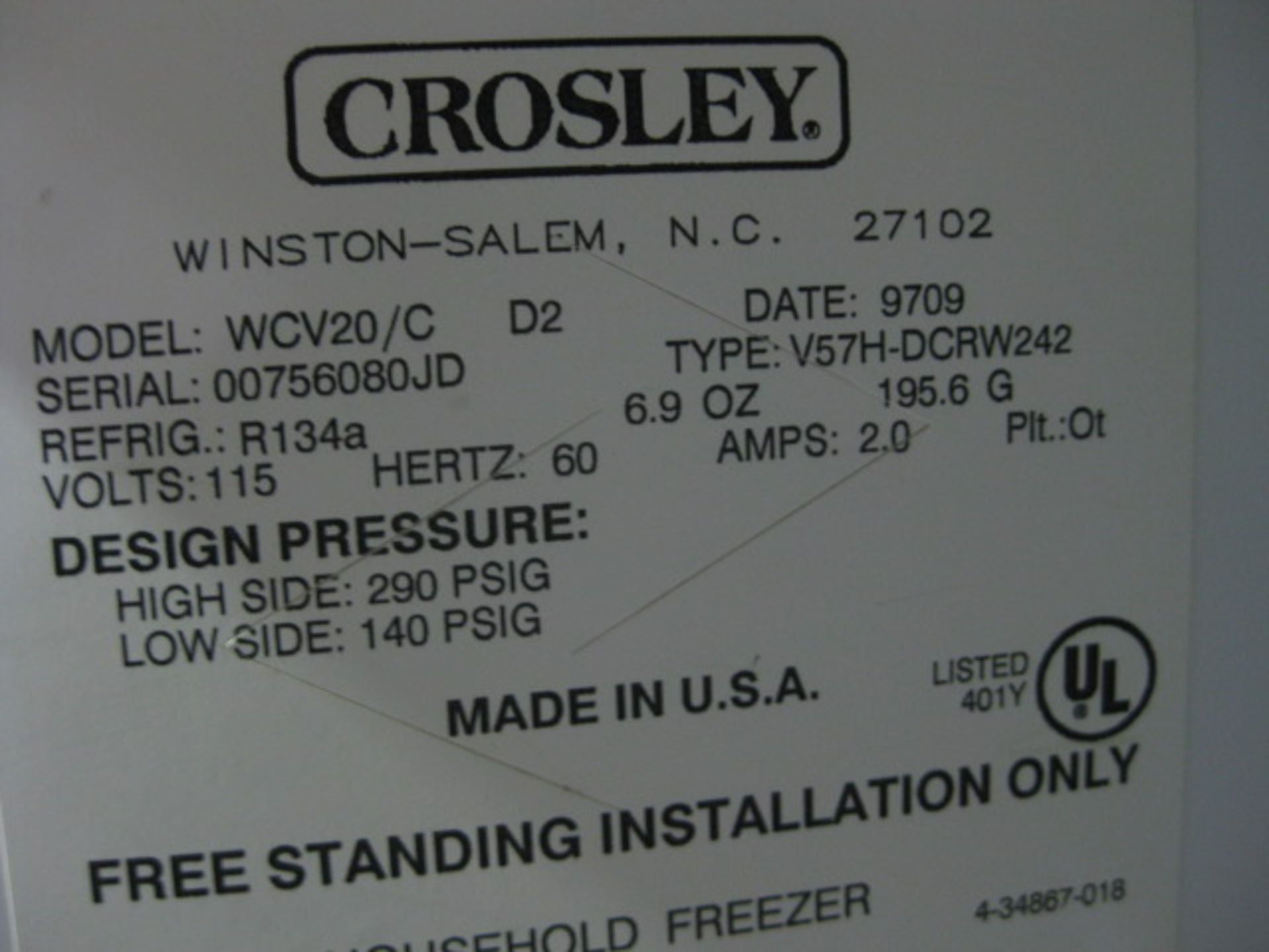 Crosley Shelvador Freezer - Image 4 of 5
