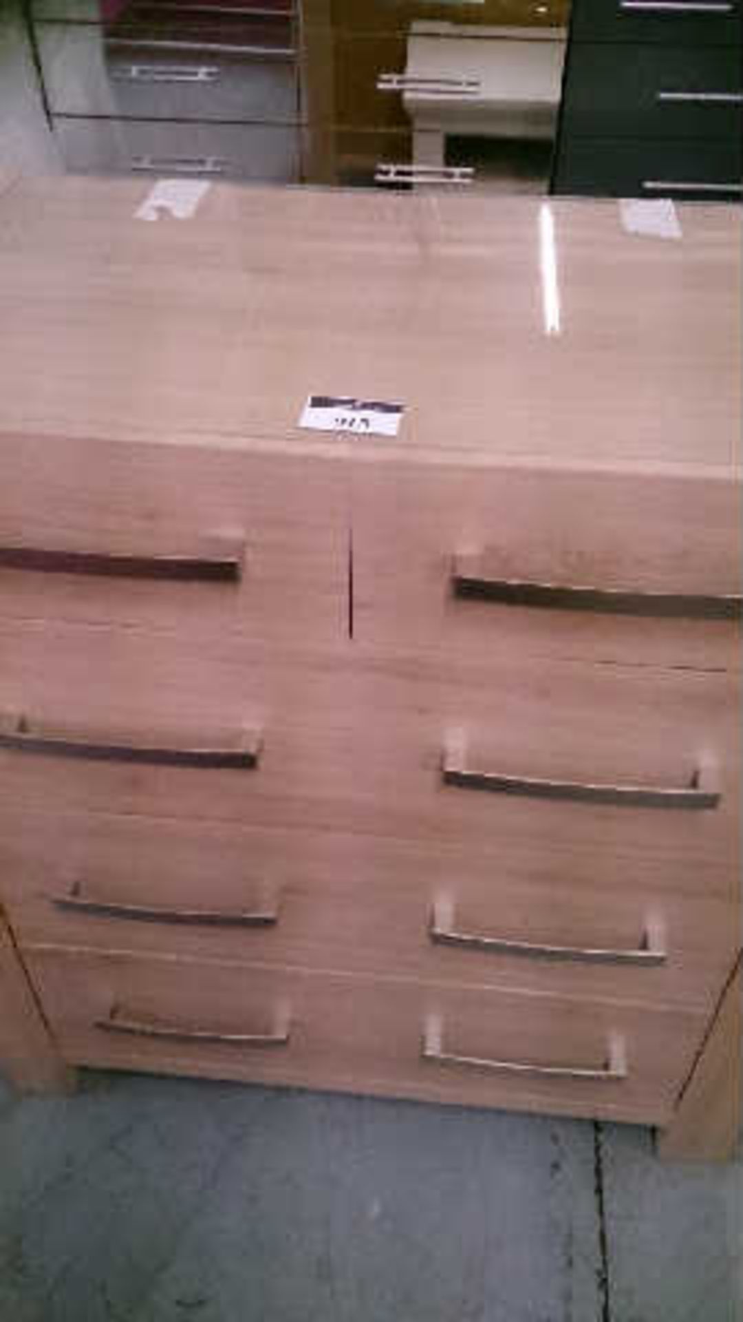 GLASS TOP 5 DRAWER CHEST