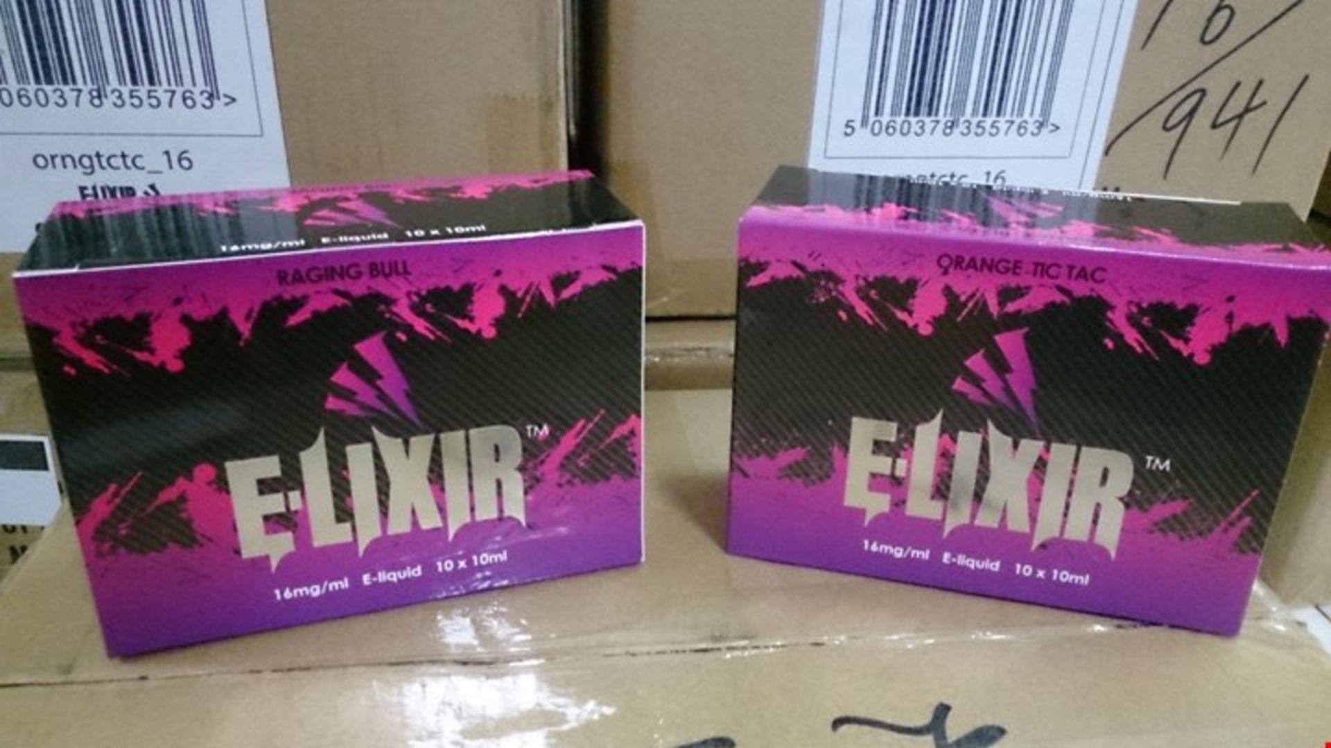 BOX OF 240 ELIXIR 10ml, 16mg NICOTINE STRENGTH E-LIQUIDS RRP Â£3.33 PER LIQUID TOTAL RRP Â£799.20