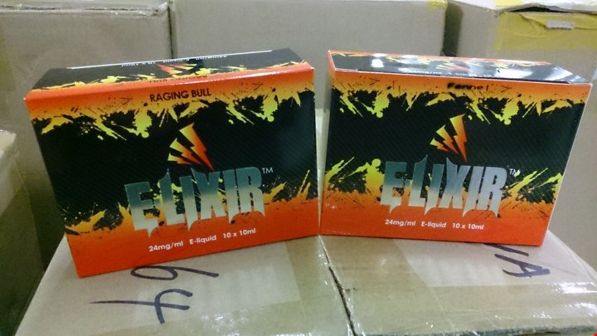 BOX OF 240 ELIXIR 10ml, 24mg NICOTINE STRENGTH E-LIQUIDS RRP Â£3.33 PER LIQUID TOTAL RRP Â£799.20