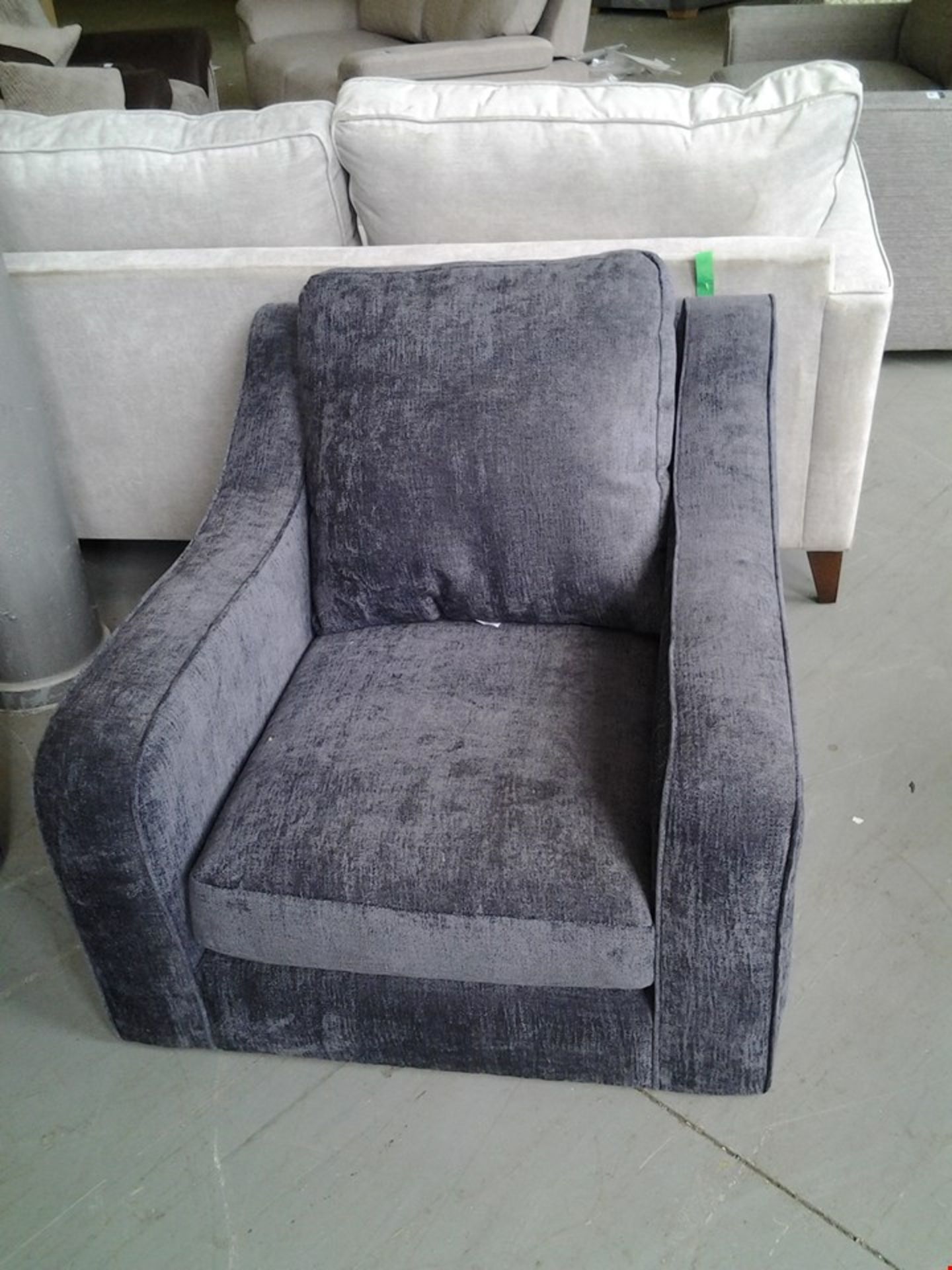 DESIGNER PEWTER GREY FABRIC 2 SEATER SOFA AND ARM CHAIR RRP Â£698.00 - Image 3 of 3