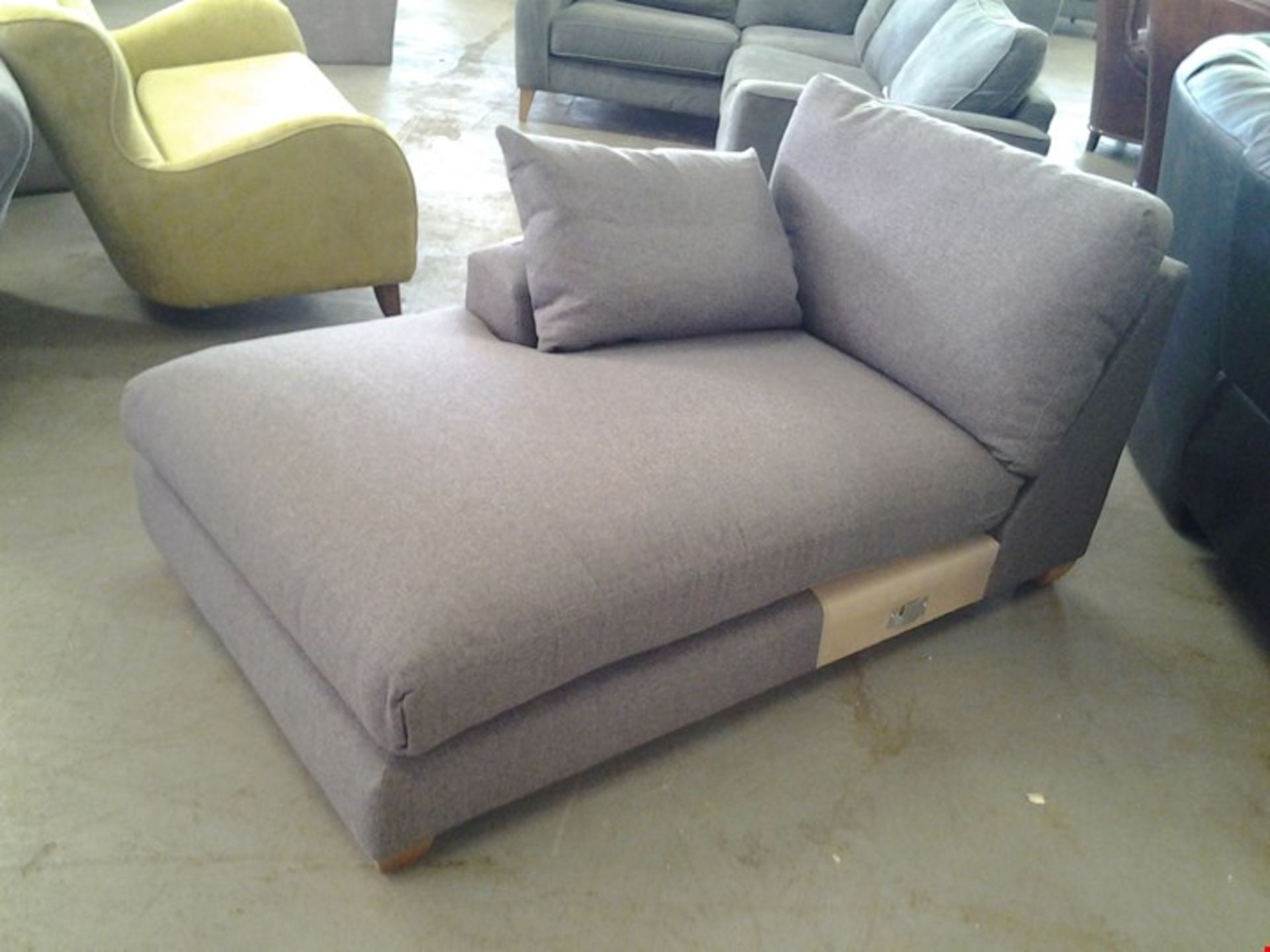 DESIGNER GREY FABRIC CHAISE SOFA SECTION