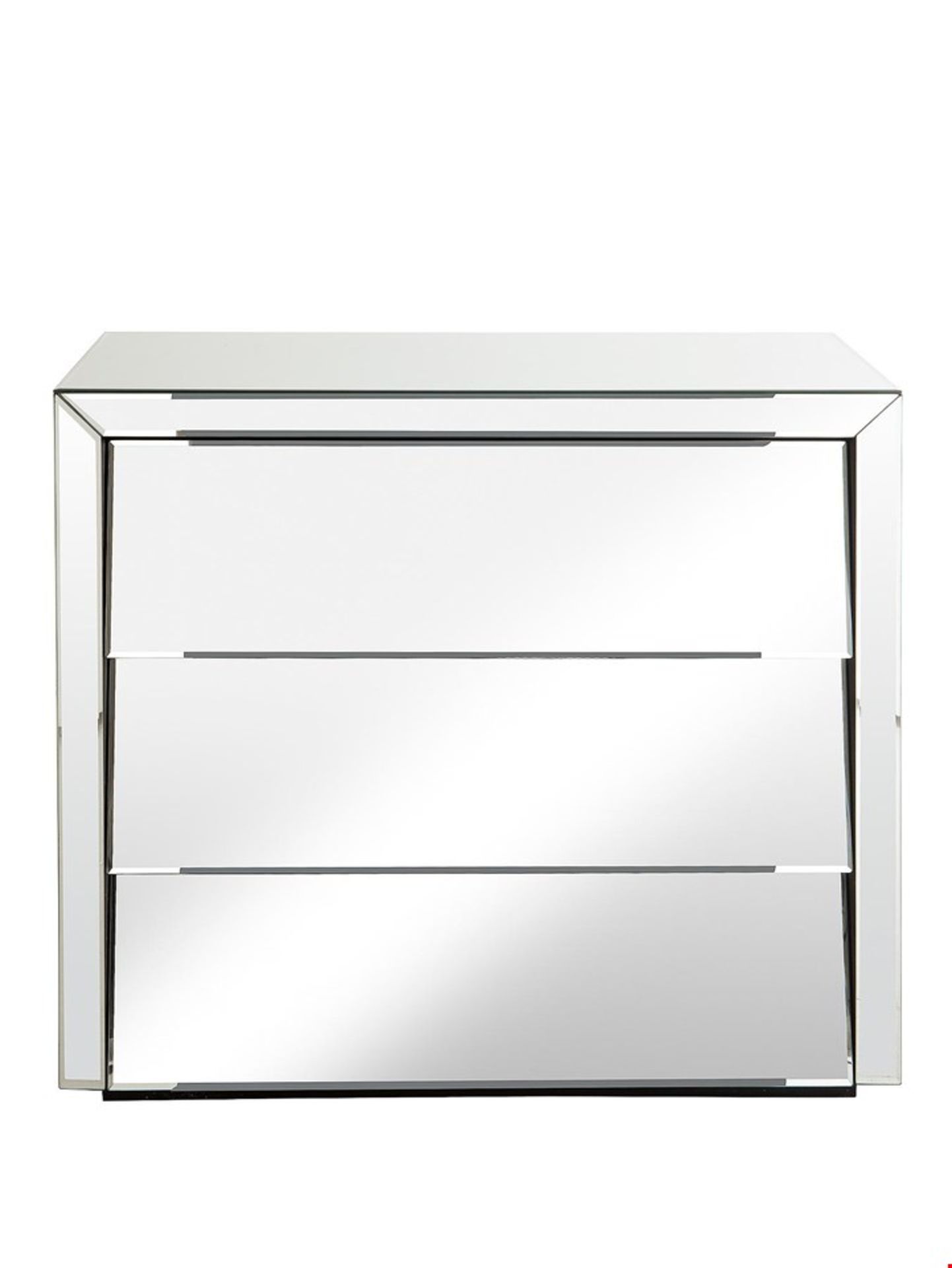 BOXED MIRRORED MONTE CARLO MIRRORED 3-DRAWER WIDE CHEST. RRP Â£269.00