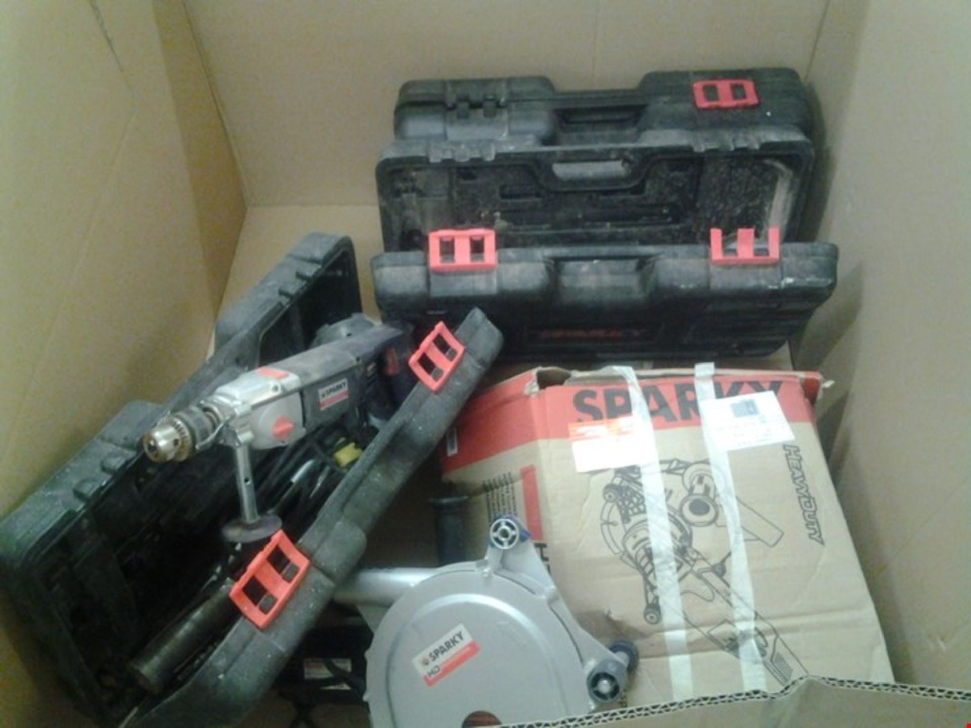 PALLET OF ASSORTED POWER TOOLS INCLUDING SPARKY HEAVY DUTY CIRCULAR SAWS, SPARKY HEAVY DUTY POW...