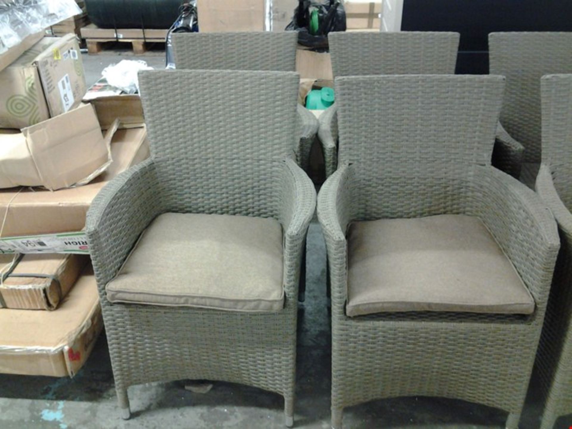 PAIR OF HENLEY RATTAN EFFECT GARDEN ARMCHAIRS RRP Â£460.00