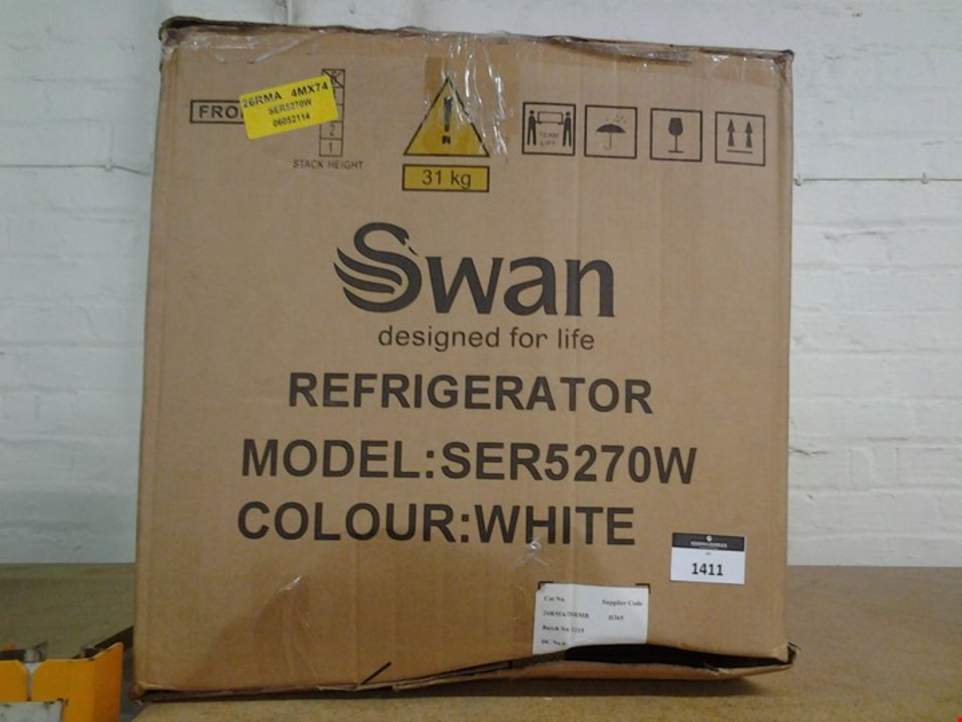 BOXED SWAN SER5270W UNDER COUNTER LARDER REFRIGERATOR. RRP Â£130.00