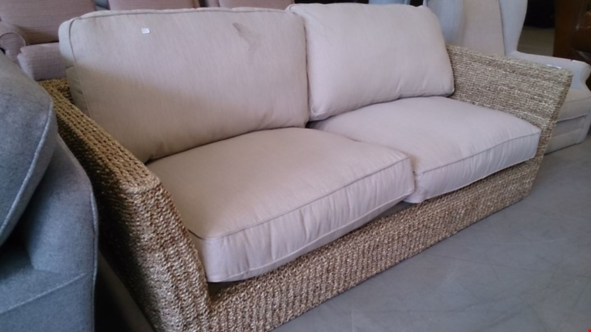 DESIGNER BERMUDA NATURAL FABRIC LARGE SOFA RRP Â£749.00