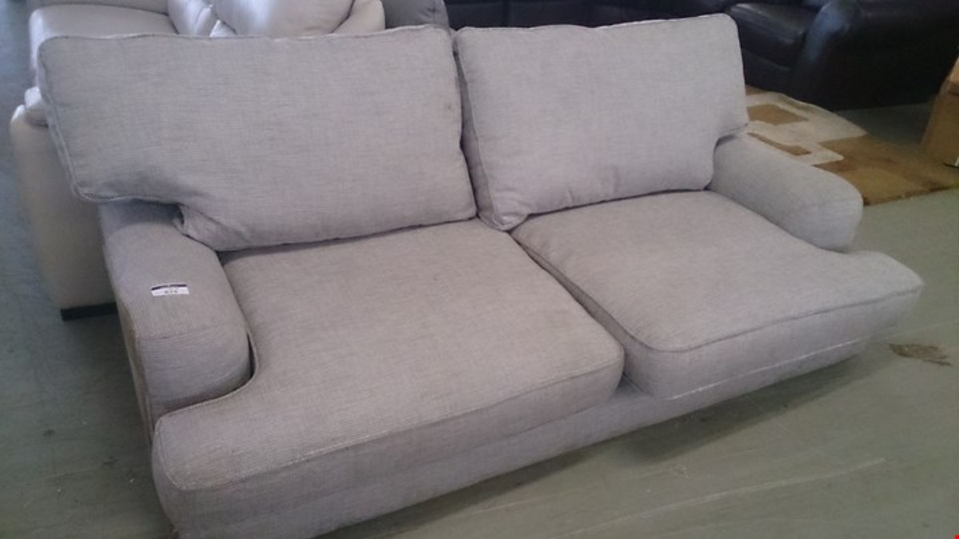 DESIGNER NAVORA NATURAL TWEED FABRIC THREE SEATER SOFA