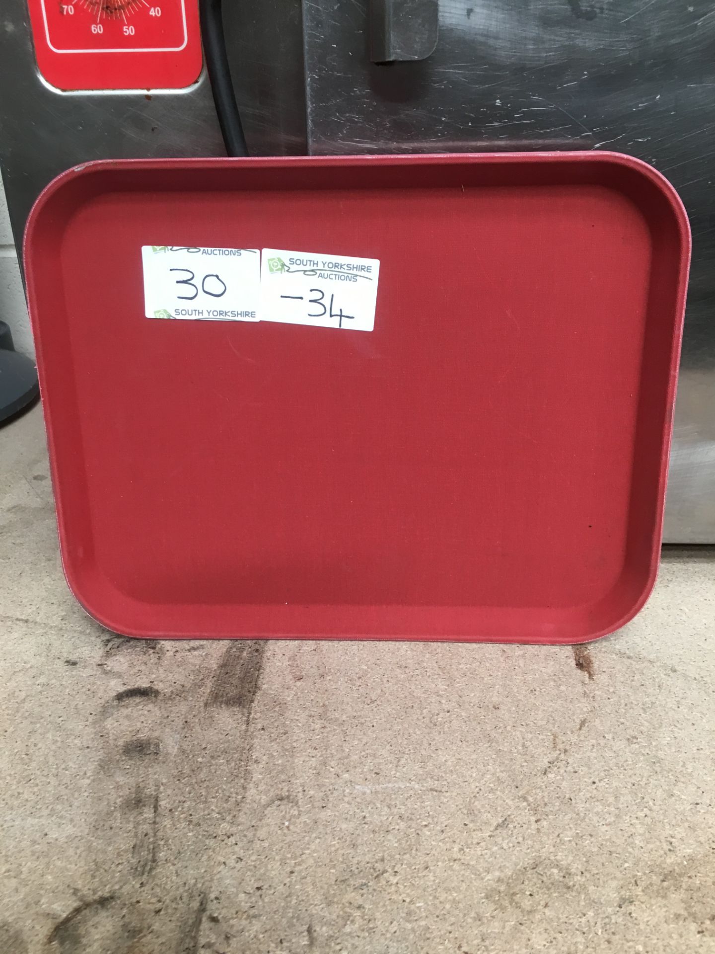 RED Non-Slip Trays 2 x Boxes (24 Total)....14" x 1