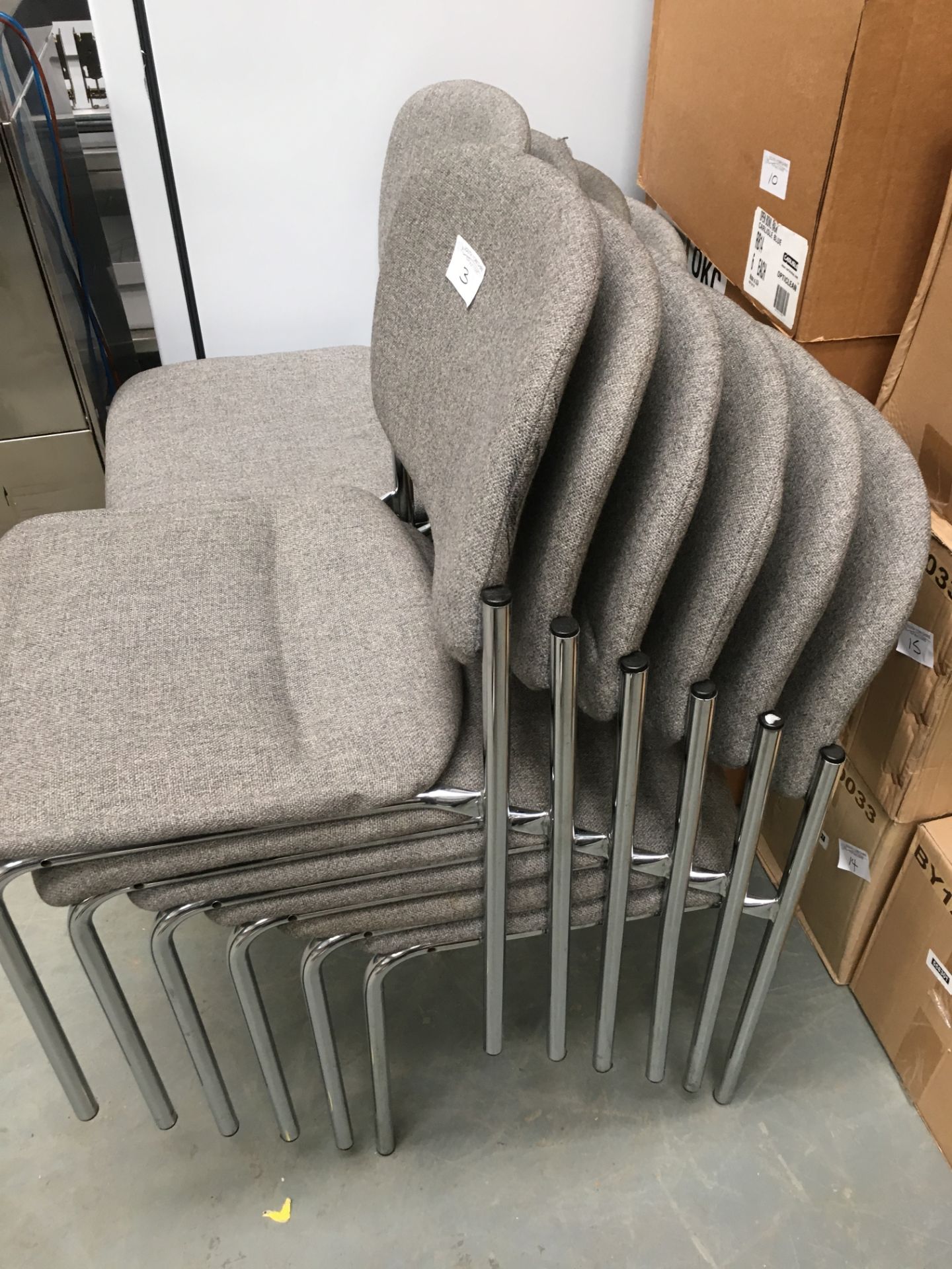 10 Grey Padded Chairs...Chrome Legs - Image 2 of 2