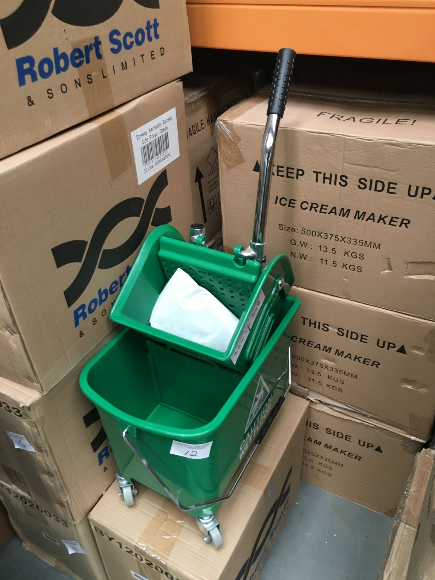 1. Green Mop Bucket with Squeezer.Unused and Boxed