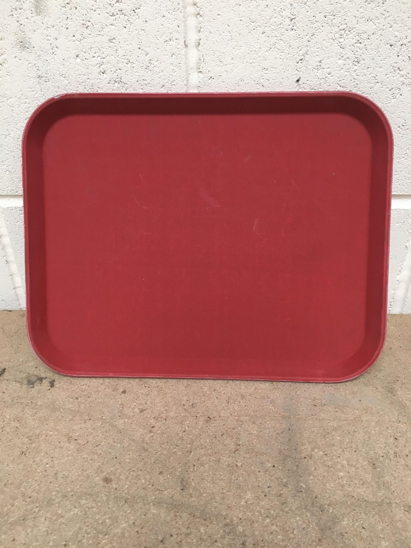 NEW 24 RED Non Slip Trays 14" x 10" in 2 Boxes