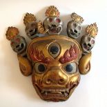 A Tibetan Copper Gilt Mask Qing Dynasty