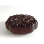 A Huang Hua Li Square Box Carved with Ruyi 19th Century