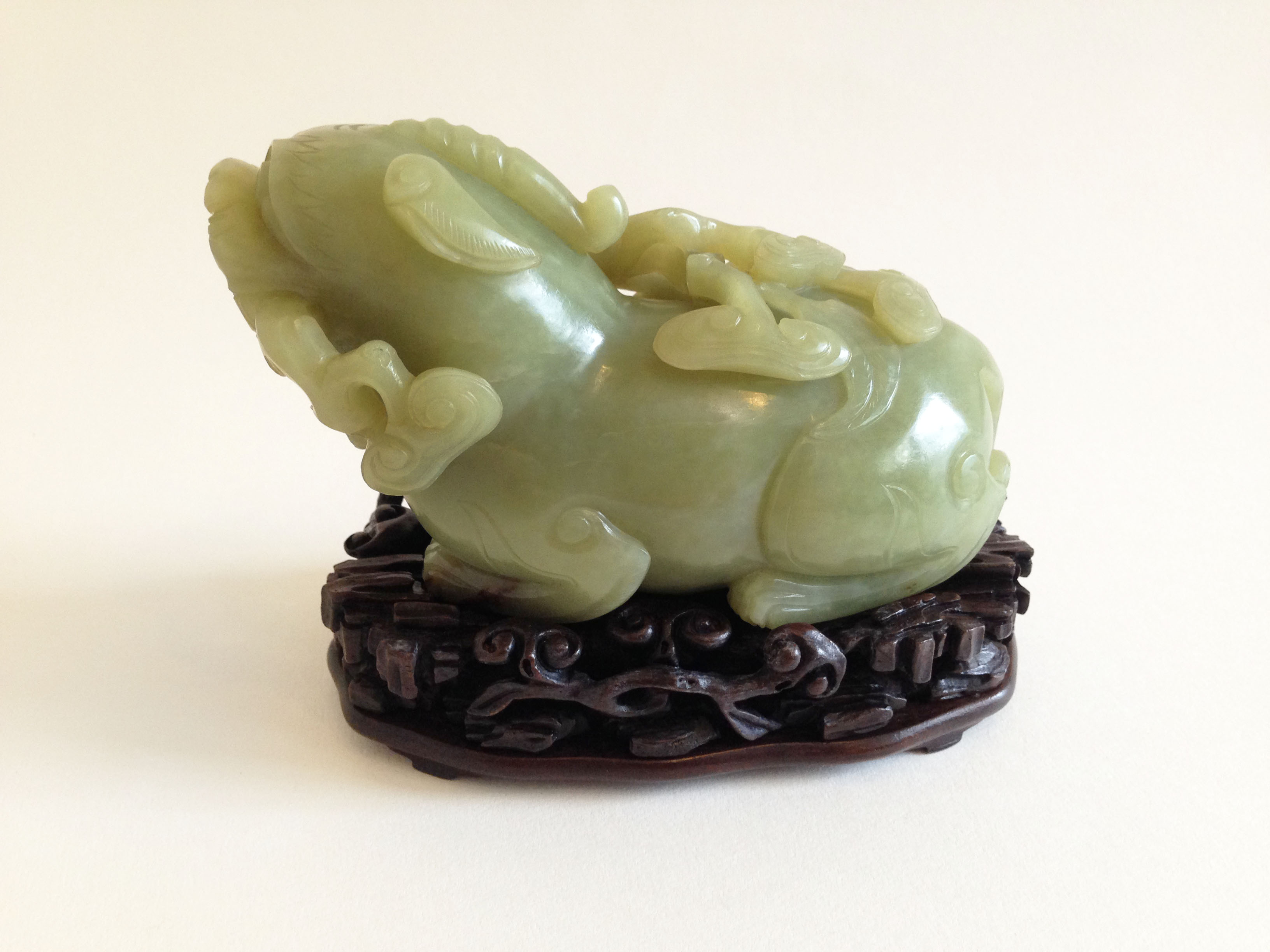 A Yellow Jade 'Mythical Beast' Pendant 19th Century