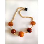 A Chinese Amber Bead Bracelet 19th Century