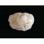 A White Jade Frog Carving 18/19th Century