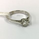 18CT WHITE GOLD SINGLE 0.50CT DIAMOND RING SIZE J/K