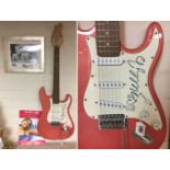 STRAT STYLE ELECTRIC GUITAR SIGNED BY NELLY FURTADO WITH ACCOMPANYING SIGNED PHOTO