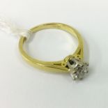 18CT YELLOW GOLD 0.50CT DIAMOND RING - SIZE J