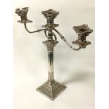 HM SILVER THREE BRANCH CANDELABRA