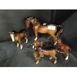 Five Beswick horses and ponies