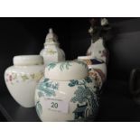 A selection of ceramics including Masons and Wedgwood